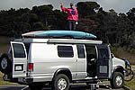 kayaks haul easily on top a sportsmobile